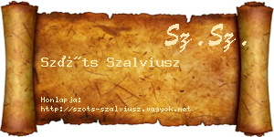 Szőts Szalviusz névjegykártya